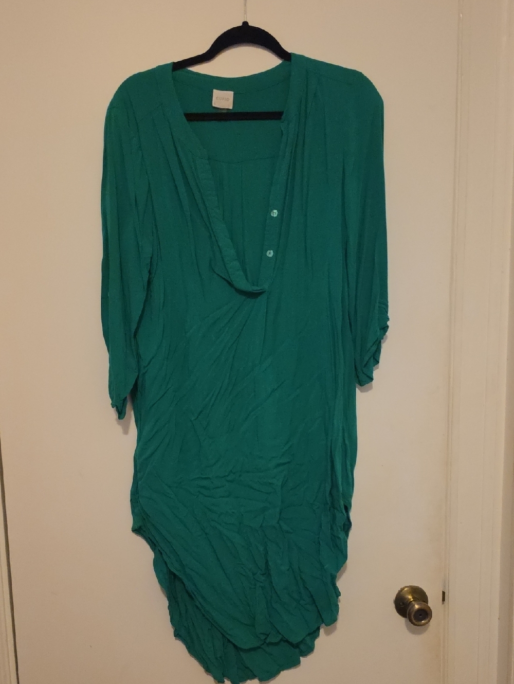 Women's Green V-Neck Tunic Top